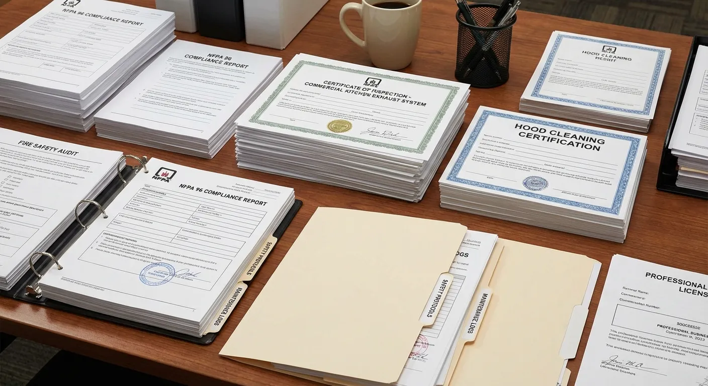 NFPA 96 compliance documentation for Memphis kitchen exhaust cleaning