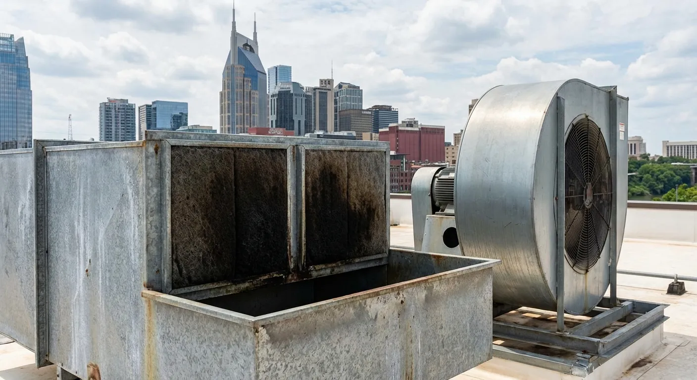 Rooftop grease containment system on a Memphis restaurant roof